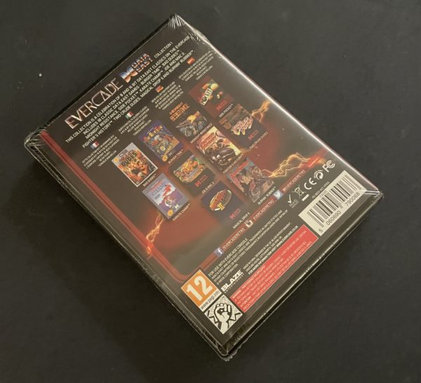 Dos de la boîte du jeu "Data East Collection 1" disponible sur Evercade.